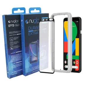 Phí Bảo Hiểm Đầy Đủ Bìa Đầy Đủ Keo Lụa In Màu Đen Với Applicator Tempered Glass Bảo Vệ Màn Hình Cho Google Cho Pixel 4