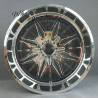 Jantes en aluminium forgé à décalage négatif 6061-T6, finition chrome poli, avec enjoliveur central flottant pour GMC Sierra HD et Chevy Silverado 3500HD