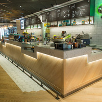 Table de bar moderne avec surface solide en Corian pour restaurants et hôtels, design personnalisé, garantie 8-10 ans