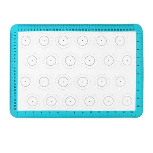 Hot Sale Non-slip Silicone Pastry Mat With Measurement 24 Cavities Little Bear Shape Macaron Mat Backmatte Kitchen Baking Tool