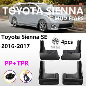 Juego de 4 Guardabarros de Plástico Negro para Toyota Sienna SE 2016 2017, Instalación con Cinta Adhesiva de 3m - Product Image 4