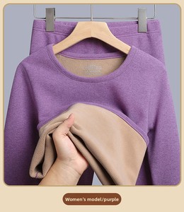 New <strong>Women's</strong> <strong>Thermal</strong> Underwear with Added Fat, Increased Velvet, and Thickened Camel Fur Set for Autumn <strong>Clothes</strong> and Winter Pants - Product Image 3