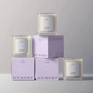 Boîte d'emballage <span class=keywords><strong>de</strong></span> luxe en carton pour cosmétiques et bougies, doublée d'une éponge, structure rigide recyclable, lamination brillante, gaufrage, feuille d'or - Product Image 1