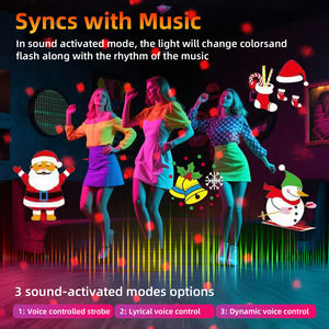 YSH Led Décoration de Noël <span class=keywords><strong>Dj</strong></span> Disco Ball Lampe avec télécommande et contrôle du son Décor de Noël Père Noël Lumières de Noël intérieures/extérieures - Product Image 3