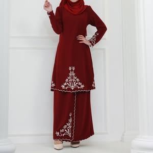 Vente de gros Malaisie Dubaï Robe unie ouverte dernière conception Abaya Hijab <span class=keywords><strong>Baju</strong></span> <span class=keywords><strong>Kurung</strong></span> et Kebaya en satin d'Indonésie - Product Image 2