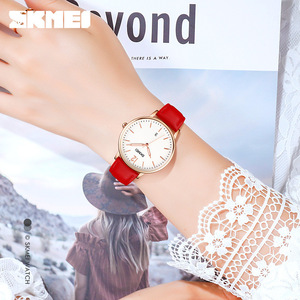 Skmei Minimalist Quartz Watch Rose Gold Round Analog Calendar Ladies Watch 8mm Thickness 30M Waterproof Stainless Steel Buckle - Product Image 3