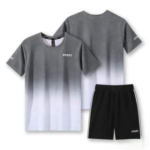 Быстросохнущие, дышащие, легкие, с индивидуальным градиентным цветом, высококачественные, разноцветные унисекс-комплекты для бега и активного отдыха на природе - Product Image 6