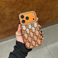 Coque de protection anti-chute pour iPhone 17 Pro Max, motif diamant électroplaqué, fleurs scintillantes, strass