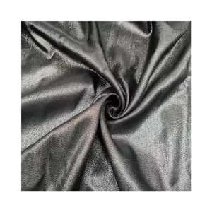 Textur 70% Polyester 30% rayon Polyviscose Stoff mit Lurex metallisch gewebt schwarz silber lamell Lurex-Garn gefärbt Brokad Jacquard