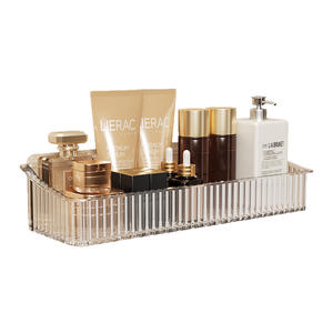 Étagère de salle de bain en acrylique transparent, support mural rectangulaire de 60x70cm, pour cosmétiques et articles de toilette, conception durable - Product Image 2