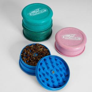 Offre Spéciale moderne 55 mm 2 couches en plastique broyeur d'herbes sèches Logo personnalisé dégradable fibre végétale tabac broyeur d'herbes - Product Image 3