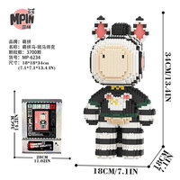 Modèle de décoration de collection MPIN, blocs de construction en micro-plastique, grand puzzle 3D DIY de 34 cm, design tendance, briques animales cheval, jouets cadeaux