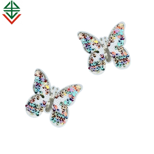 Patch a Forma <span class=keywords><strong>di</strong></span> Farfalla con Paillettes da Cucire, Applicazione Colorata a Forma <span class=keywords><strong>di</strong></span> Insetto, Badge Termoadesivi Rosa e <span class=keywords><strong>Blu</strong></span> - Product Image 3