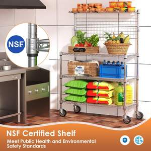 Estante de alambre de Metal moderno, palillos estante de almacenamiento para sala de estar para/cuchara, ruedas de almacenamiento de cinco niveles, carrito de utilidad comercial cromado - Product Image 3