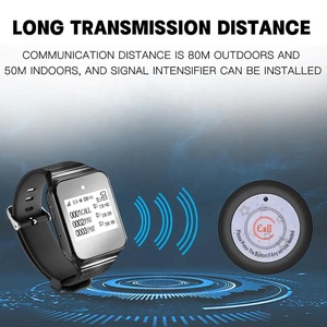 Không dây máy nhắn tin gọi nút 500 + chân không thấm nước cuộc gọi chuông cho 1 Receiver cổ tay máy nhắn tin 2 cuộc gọi nút - Product Image 2