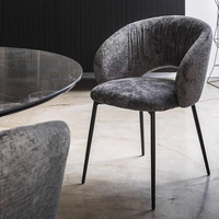 Chaise de salle à manger de luxe minimaliste italienne, style designer, mobilier de maison haut de gamme, fauteuil crème avec dossier pour restaurant et hôtel