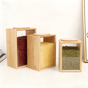 Caja de Almacenamiento Moderna, Ecológica y de Gran Capacidad de Bambú para Granos, para Guardar Cacahuetes, Semillas de Sésamo, Granos Múltiples, Sellada para Cocina - Product Image 6