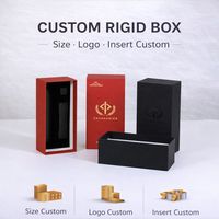 Boîte cadeau carrée en carton rigide noir de luxe sur mesure, emballage haut de gamme pour montre, ceinture, lunettes de soleil, matériaux recyclés, laminage mat