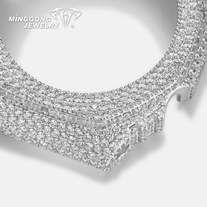 Minggong GM GBM <span class=keywords><strong>2100</strong></span> Moissanite glacée VVS Moissanite Galaxy Watch 8 Classic Blanc Argent 925 Accessoire de bijouterie Modèle CCSW019M 25g - Product Image 5