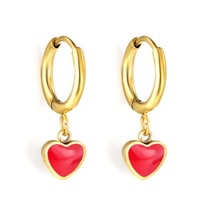 Heart-Shaped Stud <b>Earrings</b> Zinc Alloy Stainless Steel <b>Post</b> Party Fashion Jewelry For Women - Product Image 5