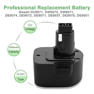 NI-MH 12V 3500mAh DC9071 Dewalt CD9600K 2802K DC981 배터리용 Dewalt Dewalt dec9600k DW907 dect72 DC740 무선 공구 배터리. - Product Image 2
