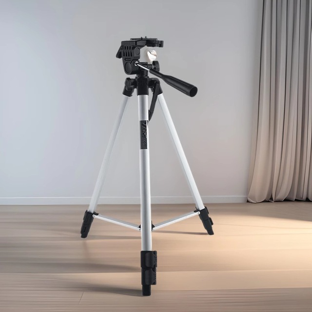 WEIFENG 330A Lightweight Aluminum Tripod for DSLR Camera Phone, Portable Travel Stand with 3-Way Pan Head, Max Height 135cm