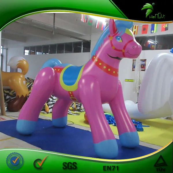 Cavalo inflável gigante, brinquedo inflável rosa