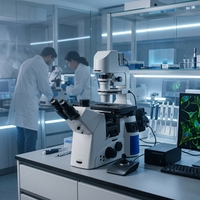 Fluorescence Digital Microscope Automatic Calibration Angled Viewing Fitting Precision Biological Research Tool Lab
