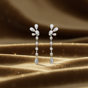 Orecchini E2937 in Oro Bianco con Diamanti Taglio a Pera, Certificati GIA, Stile Classico da Donna per Matrimonio - Product Image 2