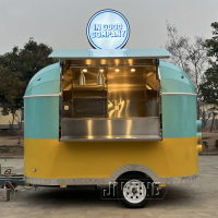 Petits camions de nourriture mobiles Chariot mobile en fibre de verre Bar à jus d'orange aux fruits frais Remorque alimentaire