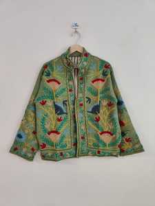 Chaqueta Suzani de Algodón Estilo Bohemio, Bordado Floral Colorido, Abrigo Étnico TNT para Mujer, Ropa para Festivales Gitanes - Product Image 4