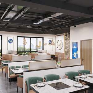 Separadores de Mesa para Restaurante LL82, Divisores de Cafetería, Separaciones de Asientos, Acero Inoxidable 304, Impermeables, Translúcidos, Pantallas Móviles - Product Image 1