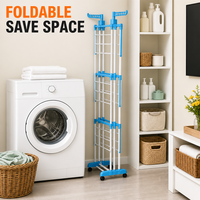 Séchoir à linge pliant multi-niveaux antirouille pour serviettes et vêtements, usage domestique