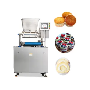 Sanhe Automatic Cupcake Machine Cup Cakes Chiffon depositor equipment with Production Line Food Swiss Roll Cake Filling Machine