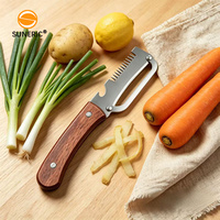 Groothandel houten handvat groentesnijder schilmesje mes roestvrij staal keuken fruit julienne schilmesje