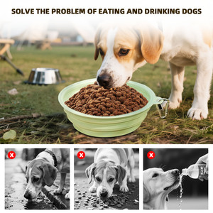 Novo Produto Personalizado Viagem Dobrável <span class=keywords><strong>Silicone</strong></span> <span class=keywords><strong>Pet</strong></span> Dog <span class=keywords><strong>Bowls</strong></span> Portátil Dog Bowl Folding Outdoor Dobrável Dog <span class=keywords><strong>Bowls</strong></span> com Tampa - Product Image 3