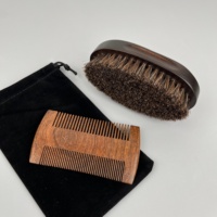 Ensemble de soins de la barbe pour homme en bois de hêtre de haute qualité, brosse à barbe en poils de cheval, peigne, brosse à raser et kit de toilettage pour homme