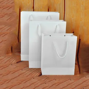 Fabrication chinoise Pas Cher En Gros Shopping Kraft Cadeau Sac En Papier Blanc