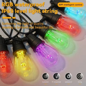 Venta al por mayor al aire libre impermeable Ip65 Festival de vacaciones decoración Control remoto S14 RGB cadena de luces 15M 20 luces - Product Image 3