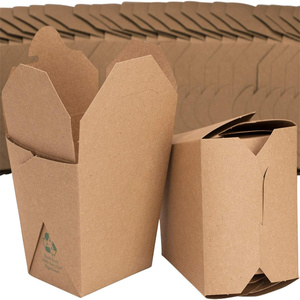 Eco Friendly Disposable Irregular Shape Kraft Paper PE Coating <strong>Noodle</strong> <strong>Box</strong> Matte Finish for Takeaway Food Snack <strong>Box</strong> Container - Product Image 5