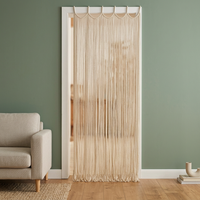 Voilage en macramé fait main en coton naturel, style bohème, occultant total, étiquette personnalisée, cantonnière haut de gamme pour la maison