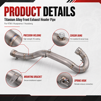 Tuyau de liaison avant d'échappement en alliage de titane pour moto KTM EXC-F Six Days 350 450 500 Husqvarna FE 350 450 501 Spécifications UE 17-19