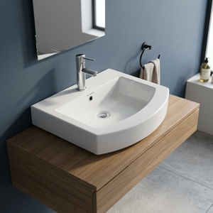 Kkmoon — Lavabo de Table transparent et en céramique, pour verre trempé, évier et évier, produits sanitaires, de haute qualité, blanc, transparent - Product Image 5