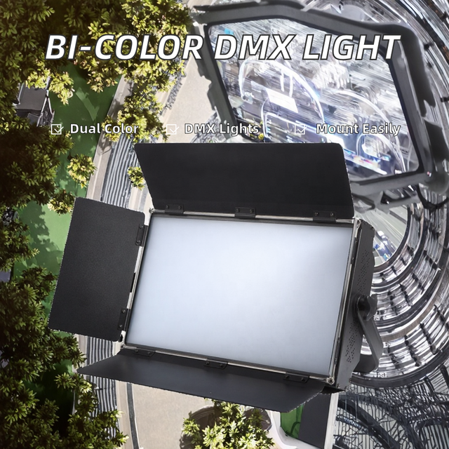 350W DMX512 LED Fresnel Panel Light with 3000-6500K Color Temp IP33 CRI95 for Studio Meeting Broadcast Use