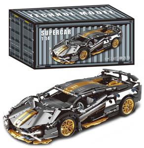 Blocs de construction compatibles <span class=keywords><strong>LEGO</strong></span>, modèle de voiture de course Lamborghini Green Bull à petites particules, série 1:14, voitures jouets - Product Image 2