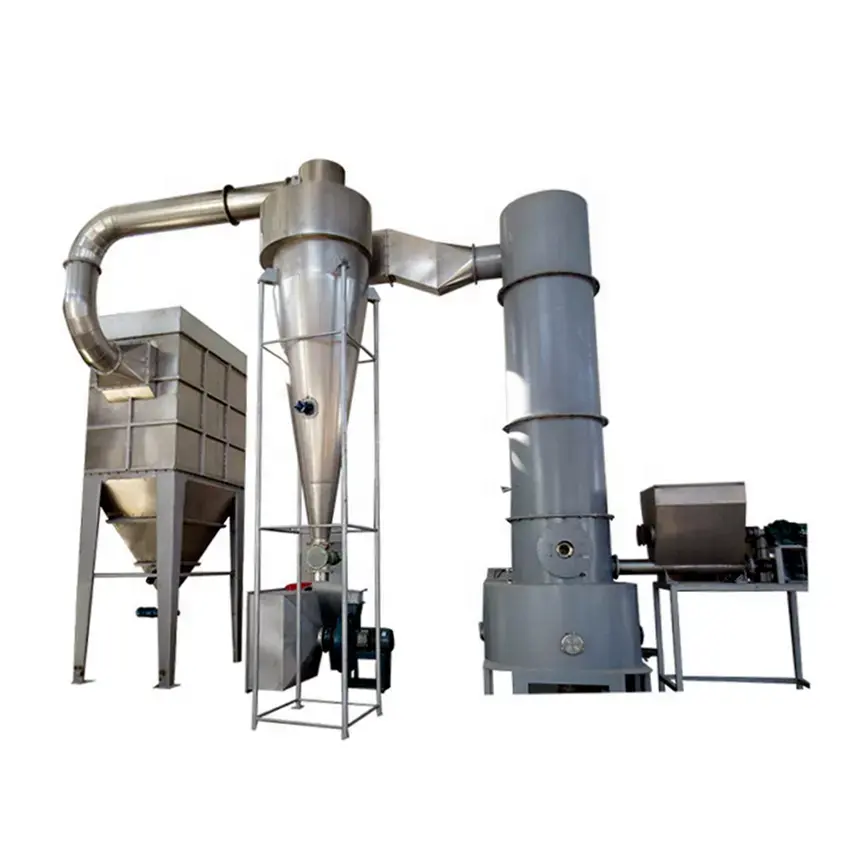 Máquina de processamento de mandioca para a indústria alimentar, máquina de fazer farinha com flash, secador giratório para farinha de mandioca e tapioca, mais vendida
