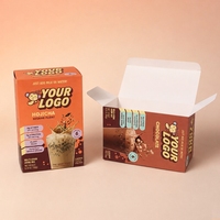 Boîte d'emballage en papier pour thé au lait instantané imprimée UV personnalisée, boîte en carton pliable pour sachets de poudre de boisson