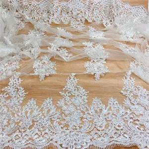 Handgemachte Tüll benutzer definierte Willkommen Stricken weiß schöne gestrickte Hochzeit Spitze Stoff Großhandel Spitze und Stoff