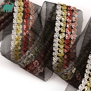 Rubans brodés à paillettes de différentes couleurs pour chapeaux et textiles de maison Produit de sangle de haute qualité - Product Image 3