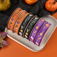 Luxe 1cm 1.5cm 2.5cm Halloween fête rubans décoratifs rouleau gros-grain pour la conception imprimée de vacances